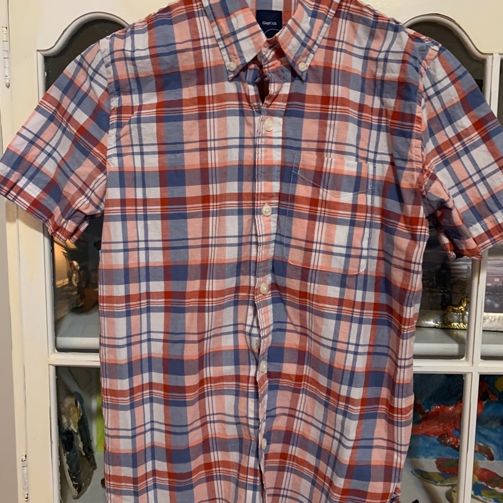 Boys Gap short sleeve plaid button down